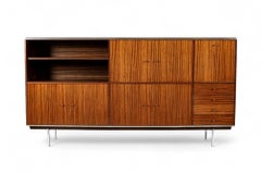 Exceptional Vintage Mid Century French Teak Wall Unit Cabinet