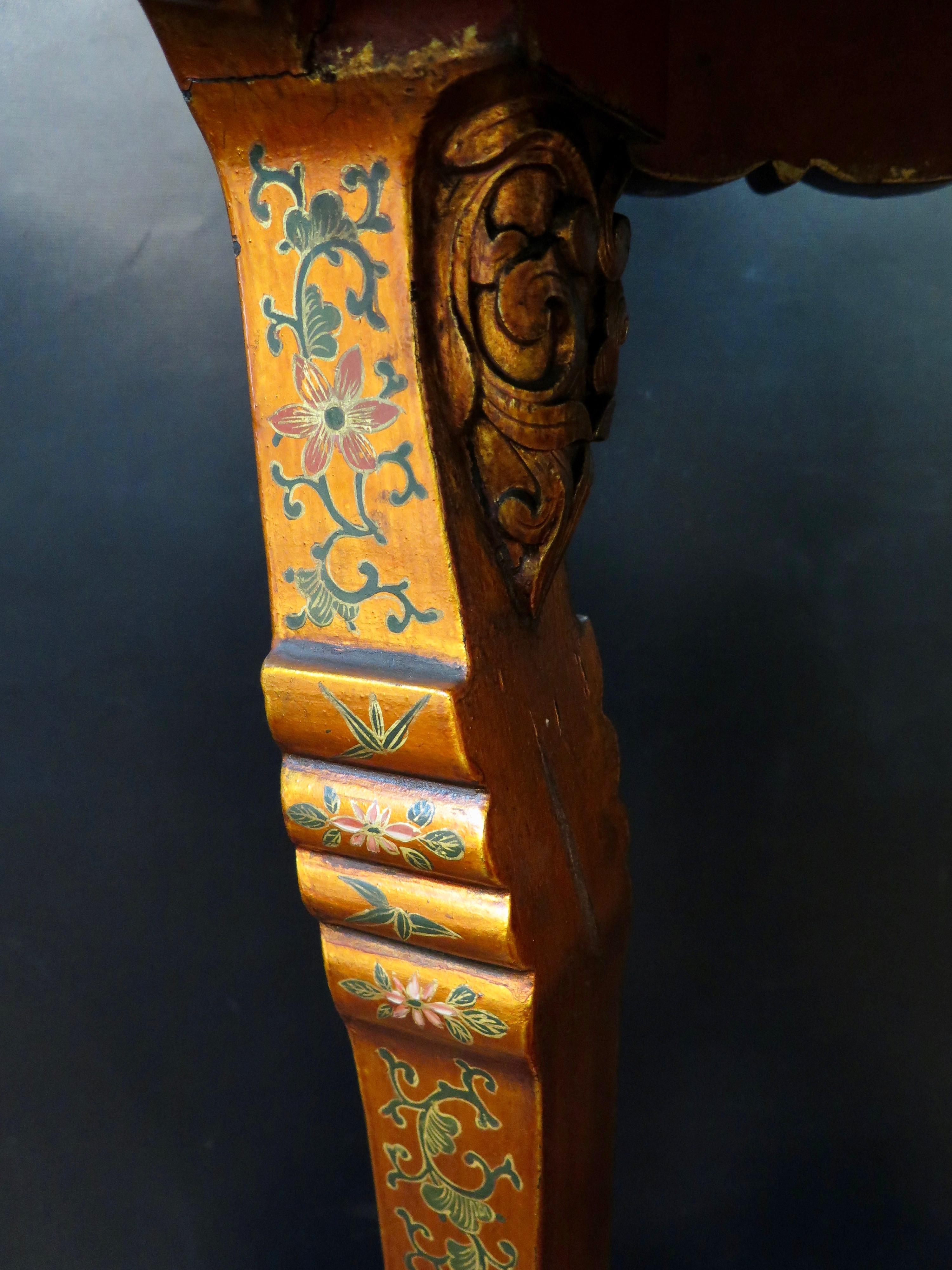 Early 20th Century Exceptional Vintage Painted Chinese Pedestal