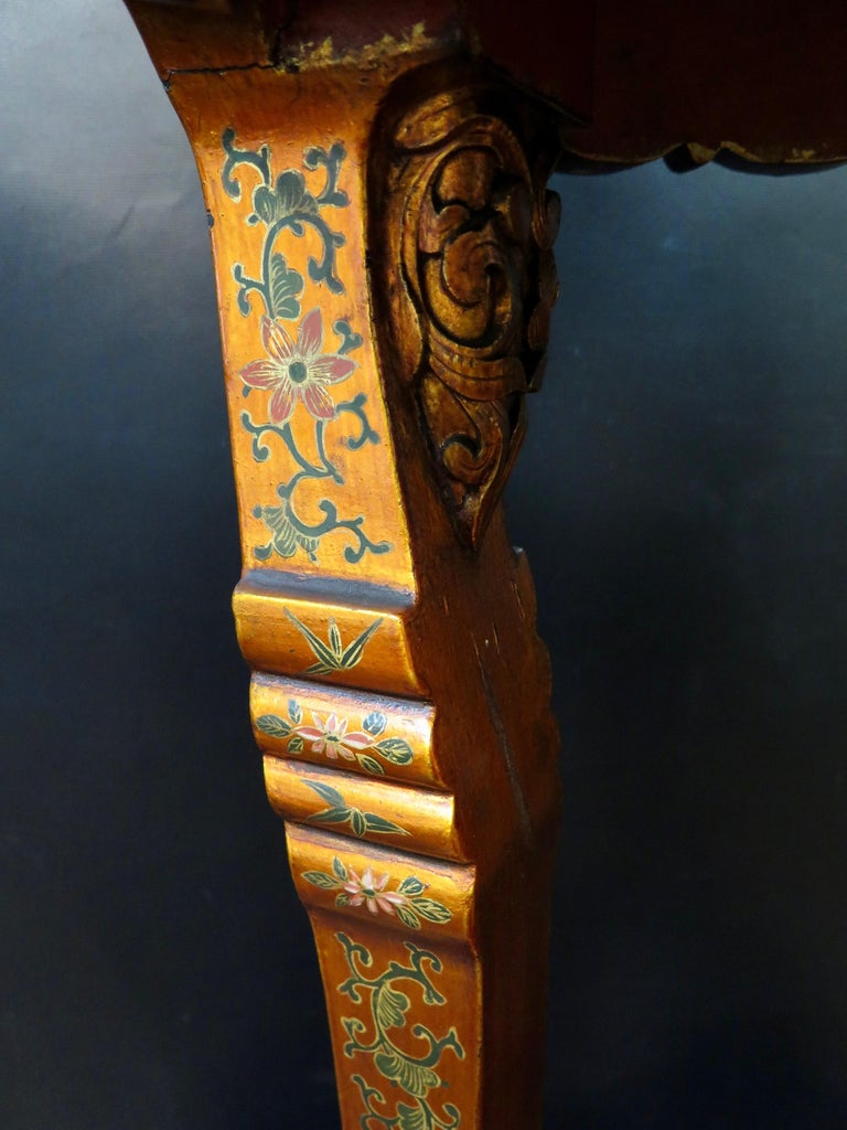 Exceptional Vintage Painted Chinese Pedestal For Sale at 1stDibs