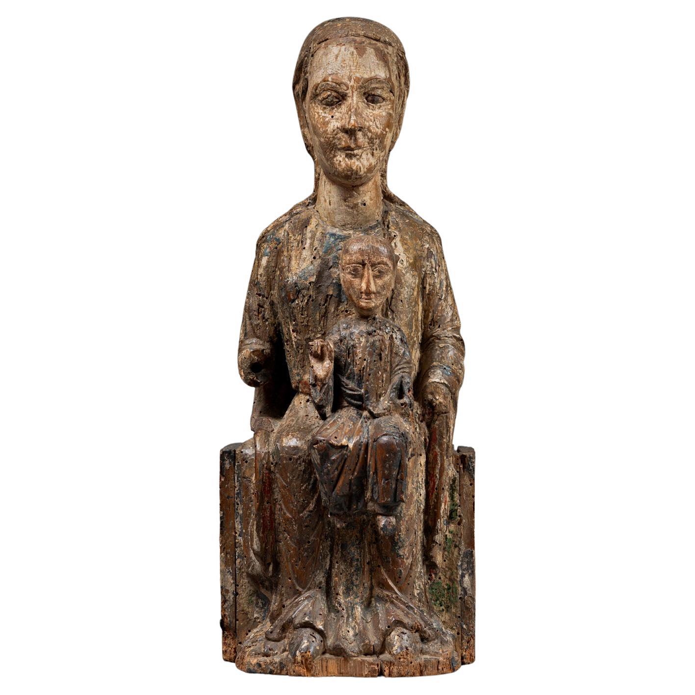 Exceptional Virgin and Child in Majesty or "Sedes Sapientiae", Throne of Wisdom For Sale