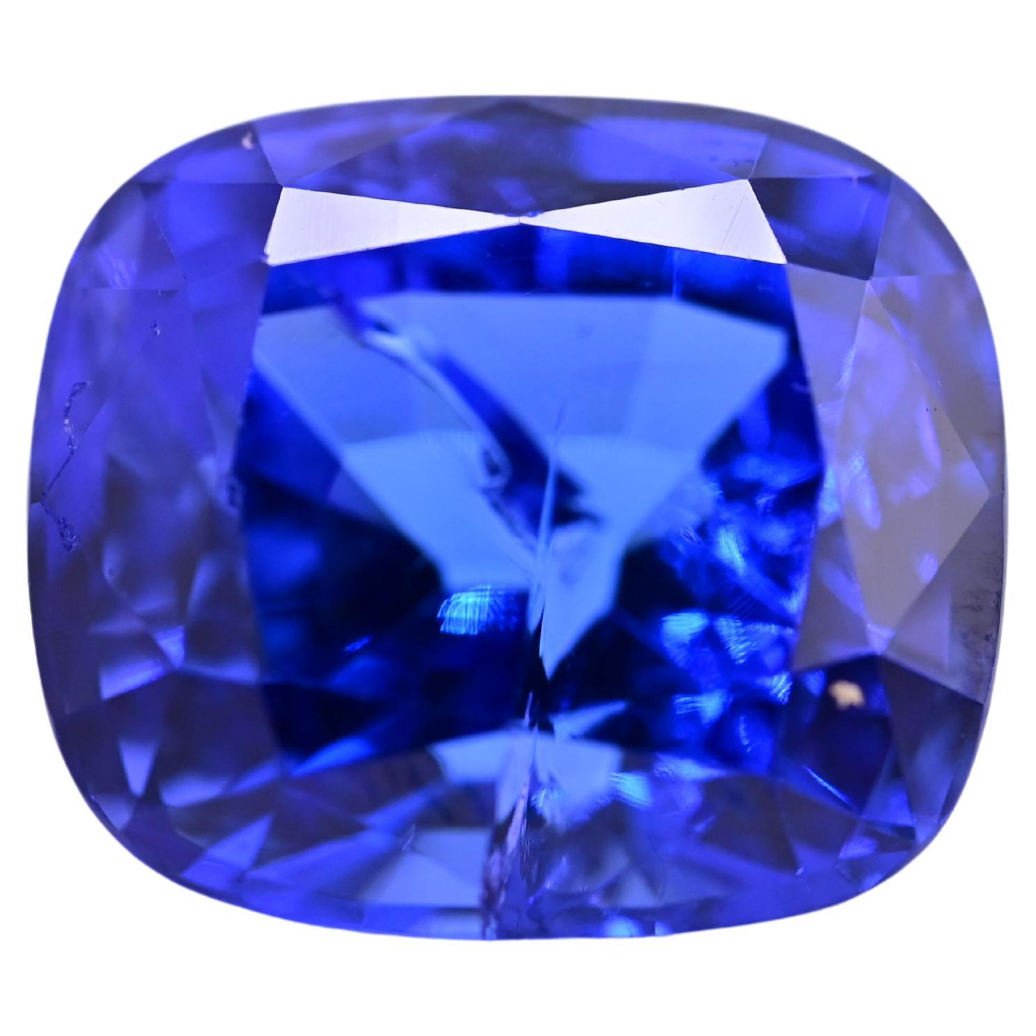 Exceptional Vivid Tanzanite Loose Stone 11.01 Carats GIA Certified For Sale