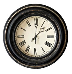 Exceptional Wood Cased Junghans Industrial Railway Clock, Germany 1905