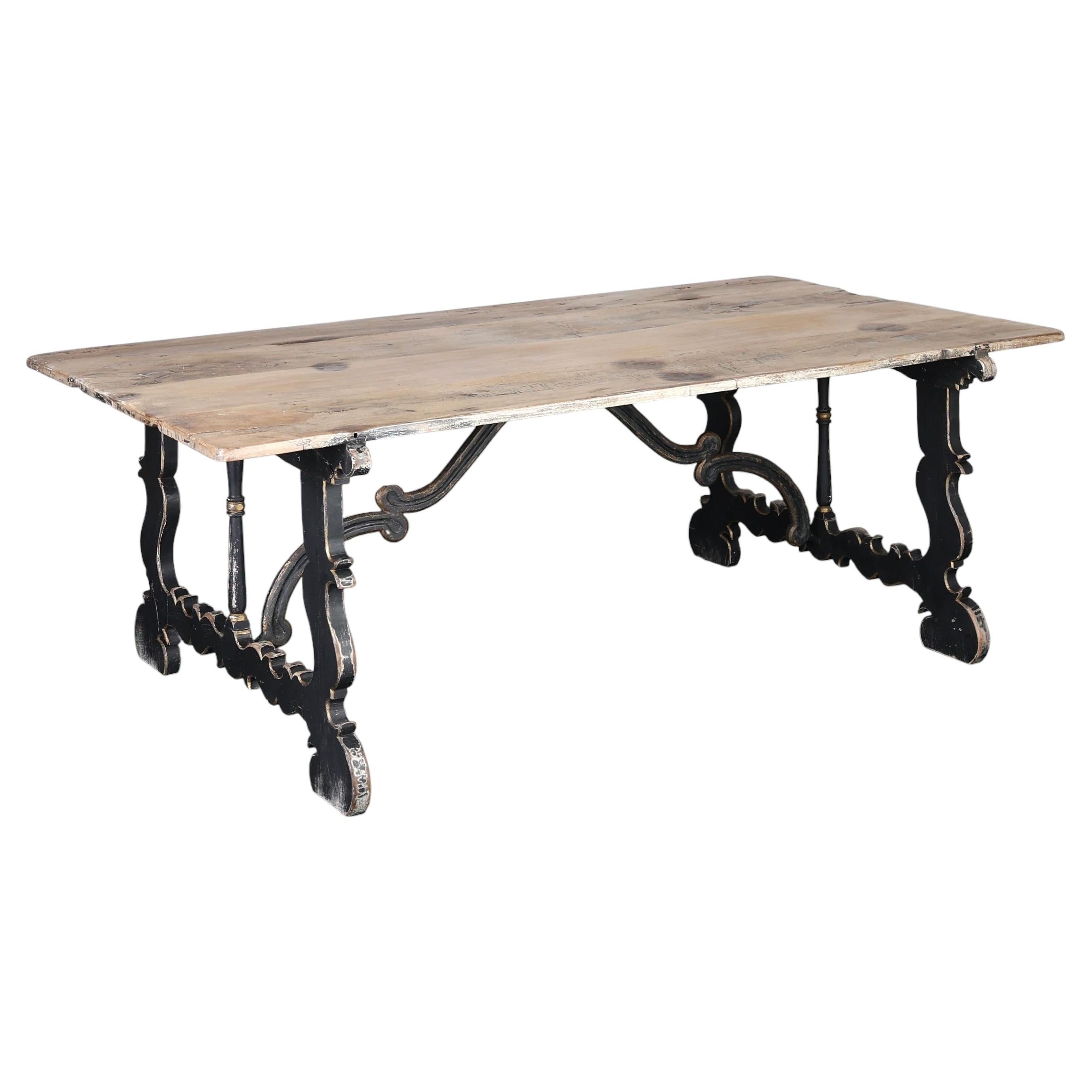 Exceptional XL Walnut Spanish Dinning Table For Sale