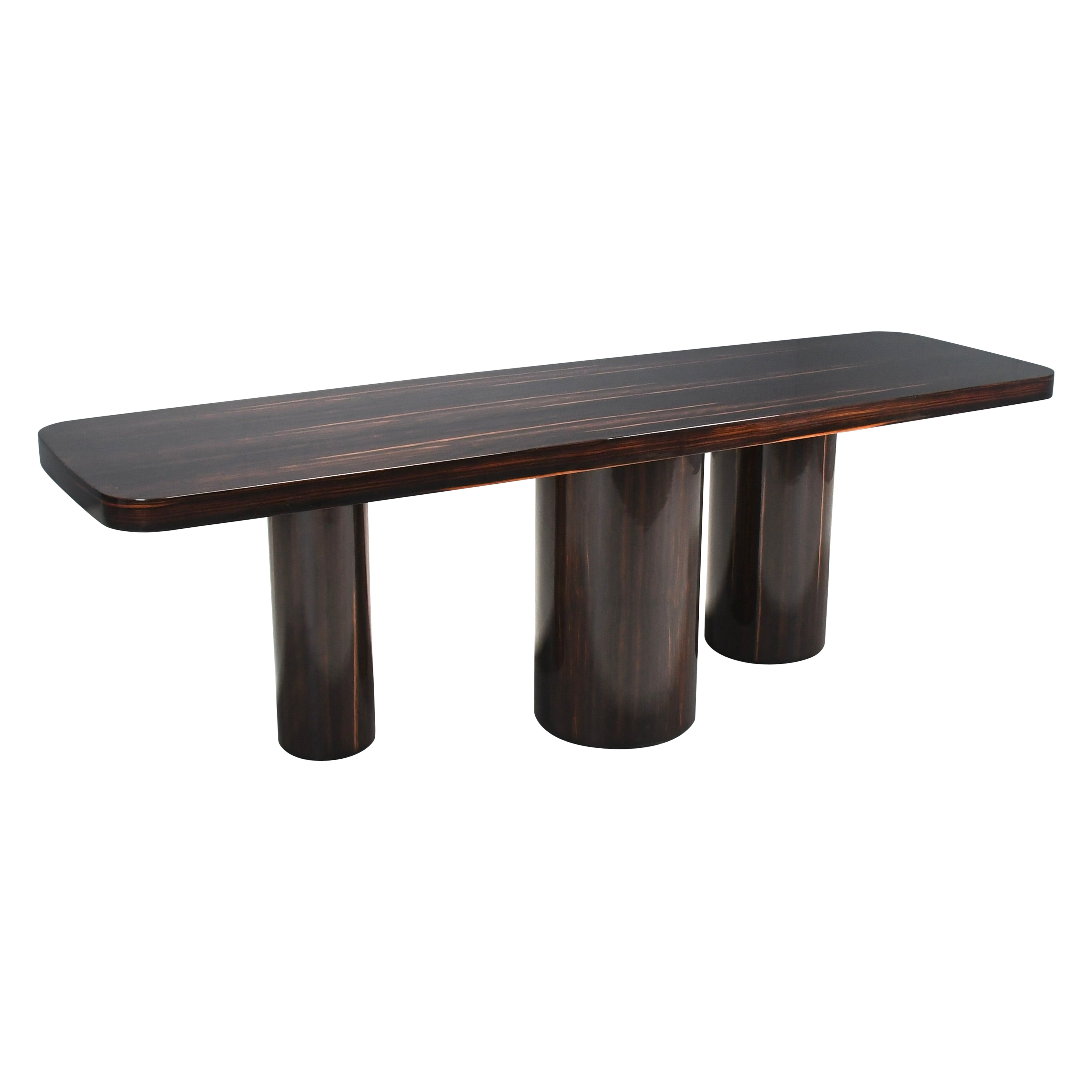 Exceptional Zebrano / Zebra Wood Console / Room Divider made in Italy, 1970s For Sale
