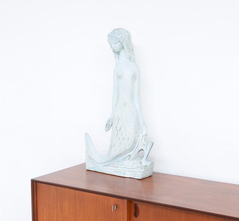 Exceptionally Beautiful Ceramic Mermaid Sculpture by Elie van Damme at