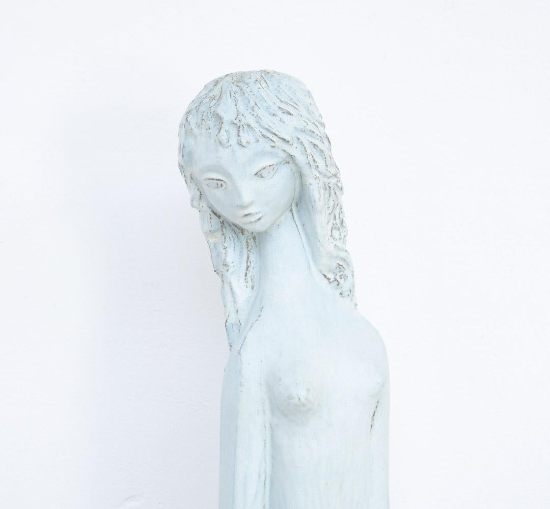 Belgian Exceptionally Beautiful Ceramic Mermaid Sculpture by Elie van Damme