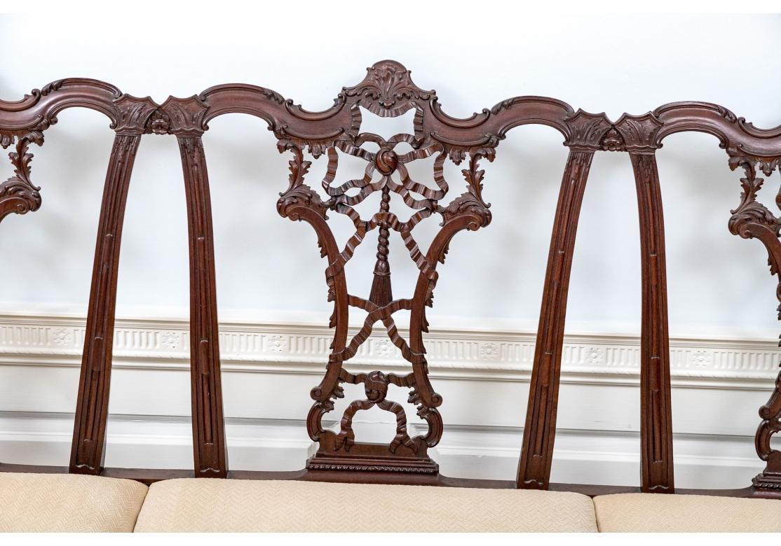 Hand-Carved Exceptionally Carved Georgian Style Bench For Sale