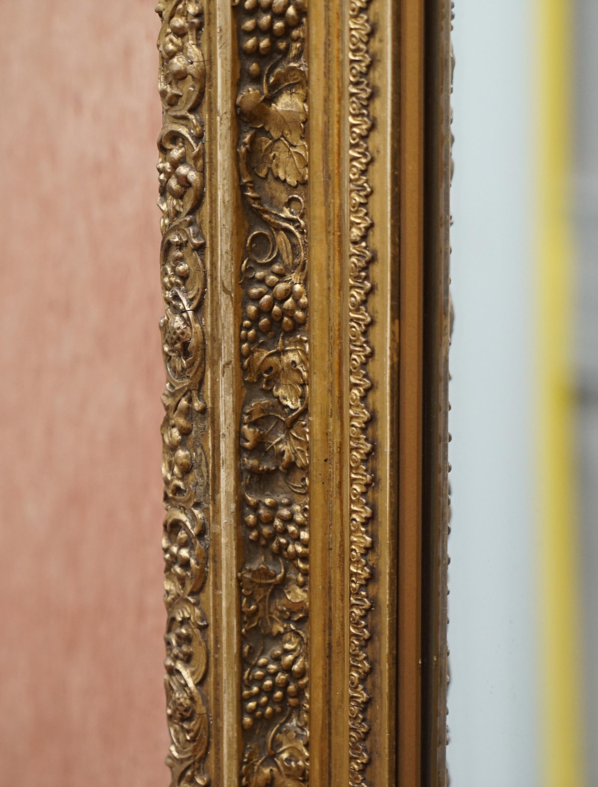 Exceptionally Carved and Heavily Detailed Period Victorian Wall Giltwood Mirror For Sale 2