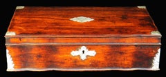 Exceptionally Fine 18th C. Dutch Colonial Padauk Writing Box, Sri Lanka or China