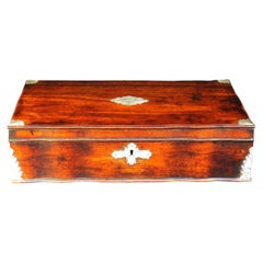 Exceptionally Fine 18th C. Dutch Colonial Padauk Writing Box, Sri Lanka or China