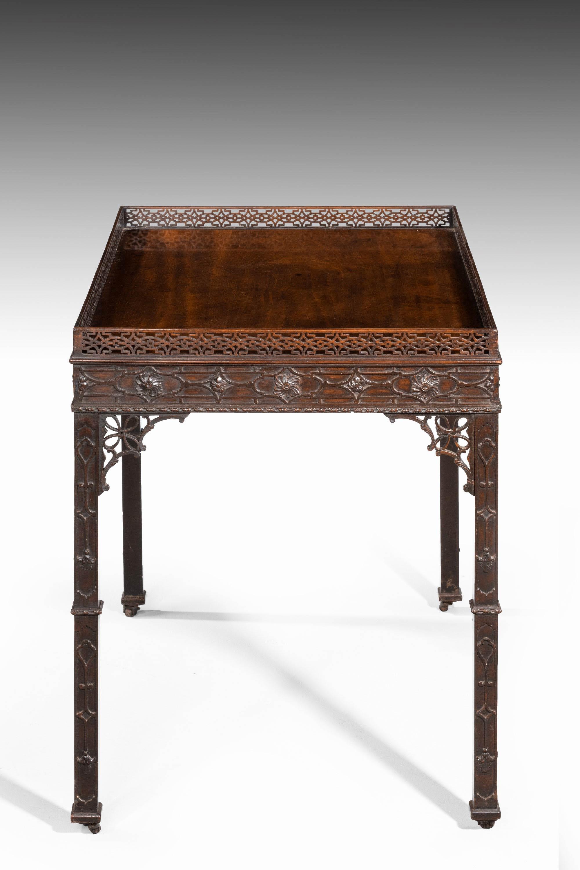 Wood Exceptionally Fine 18th Century Chippendale Period Silver Table