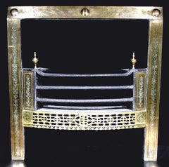A Very Fine 18th C. Irish Georgian Brass Fireplace Register Grate, Circa 1780
