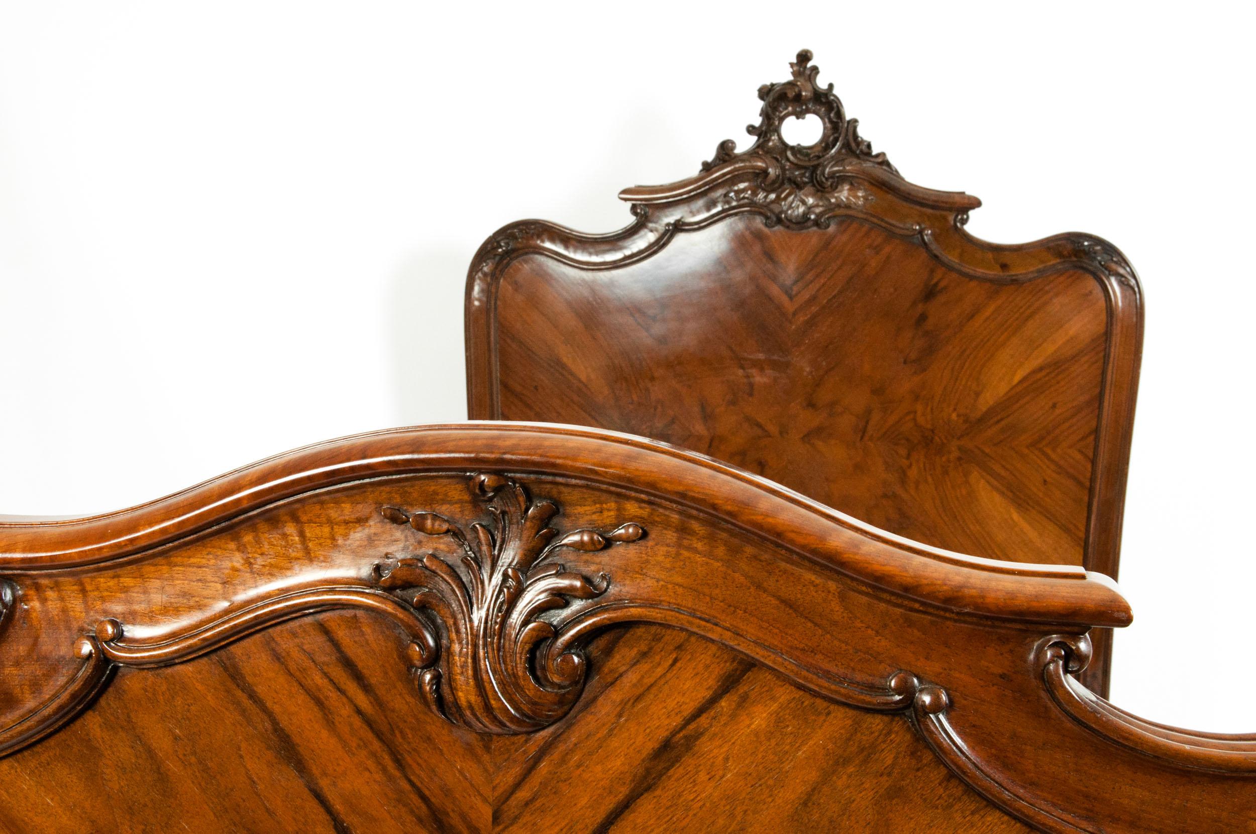 19th Century Exceptionally Hand Carved Matching Pair Single Bed