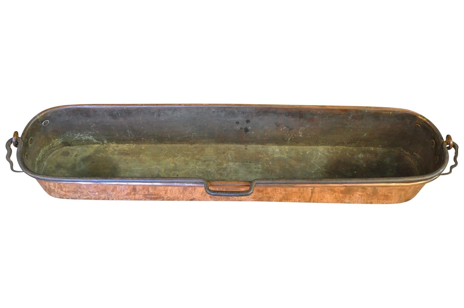 18th Century and Earlier Exceptionally Large 18th Century French Copper Fish Pan