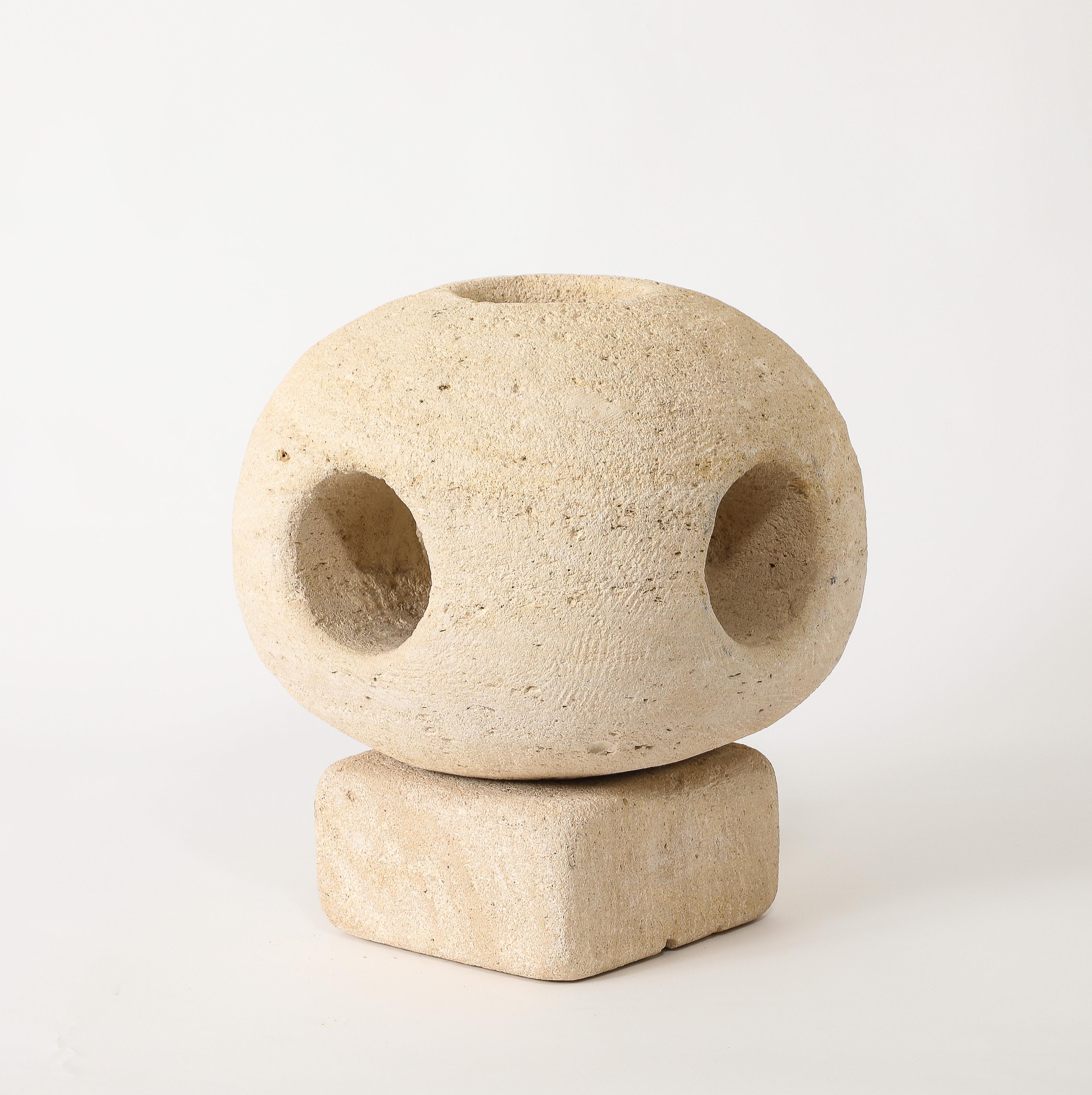 Brutalist Exceptionally Large Albert Tormos Stone “Sphere” lamp, France 1960's For Sale