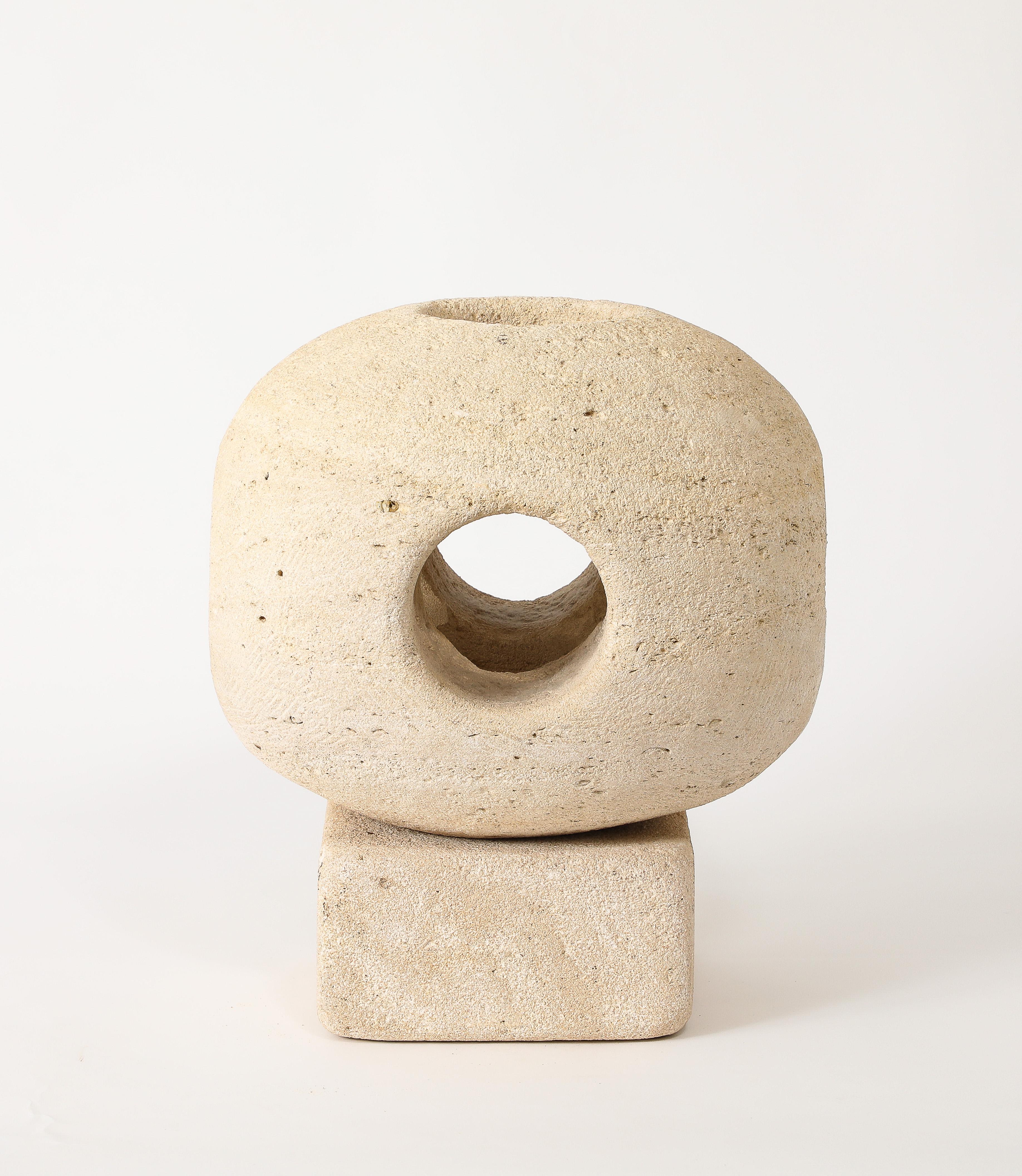Exceptionally Large Albert Tormos Stone “Sphere” lamp, France 1960's For Sale 1