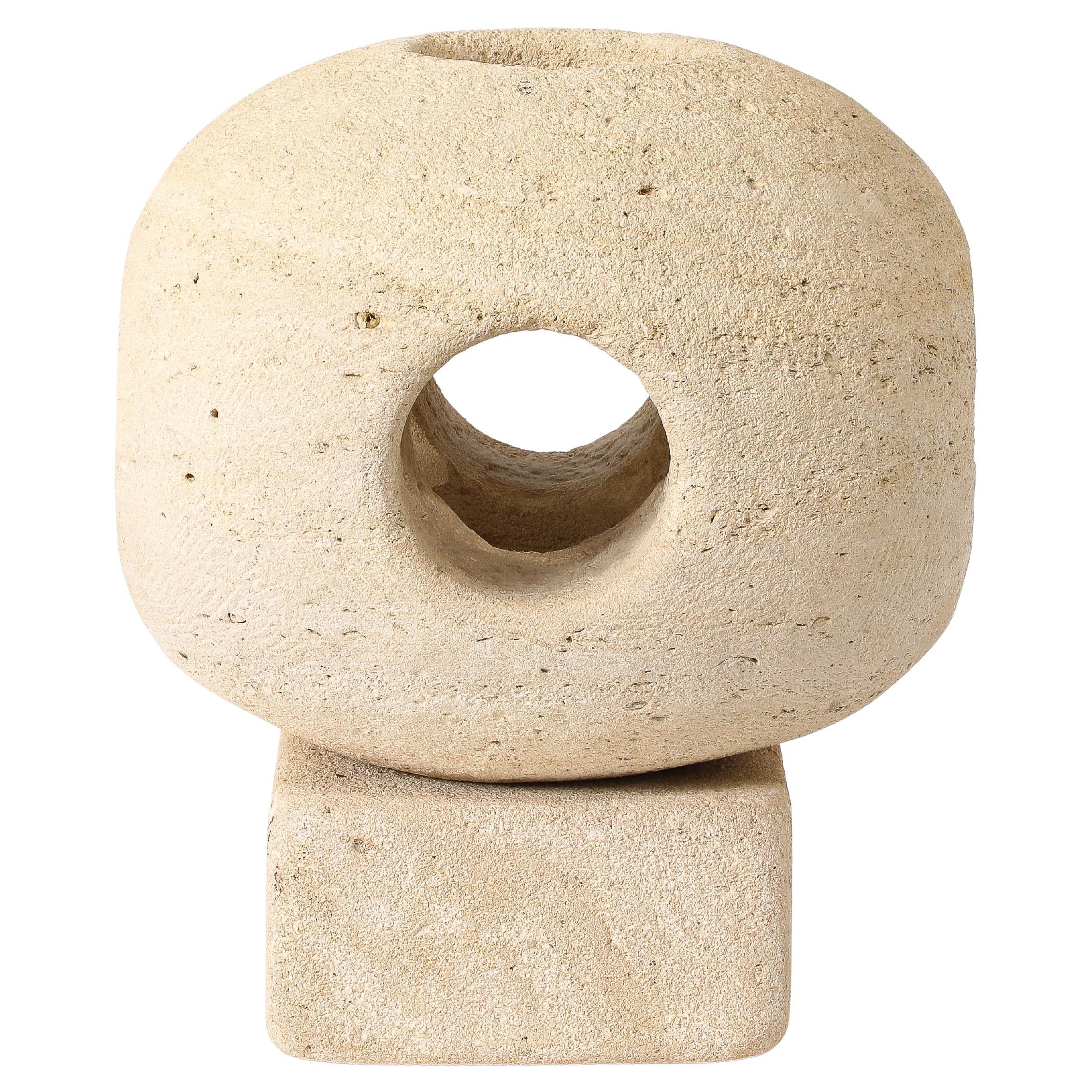 Exceptionally Large Albert Tormos Stone “Sphere” lamp, France 1960's