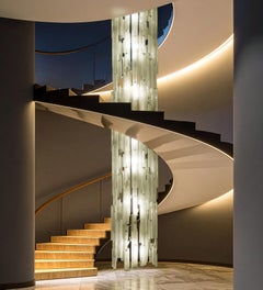 Exceptionally Large and Rare Custom Made Murano Stairway Chandelier, Italy 2006.