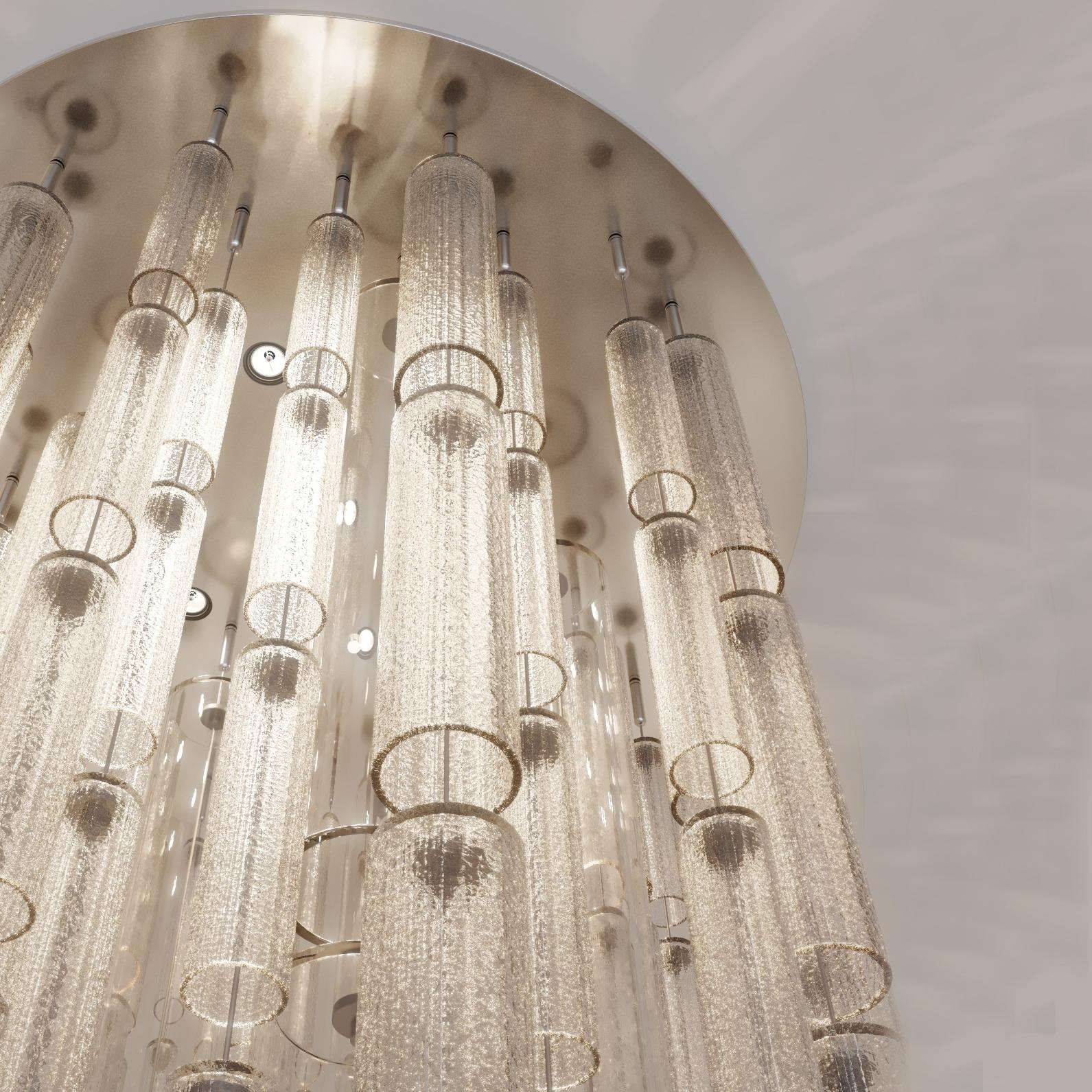 Italian Exceptionally Large and Rare Custom Made Murano Stairway Chandelier, Italy 2006.