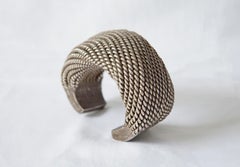 Antike antike Akha Hill Tribe Silber Manschettenarmband, 517 Gramm