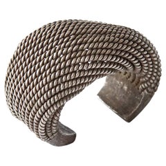 Antique Akha Hill Tribe Silver Cuff Bracelet, 517grams