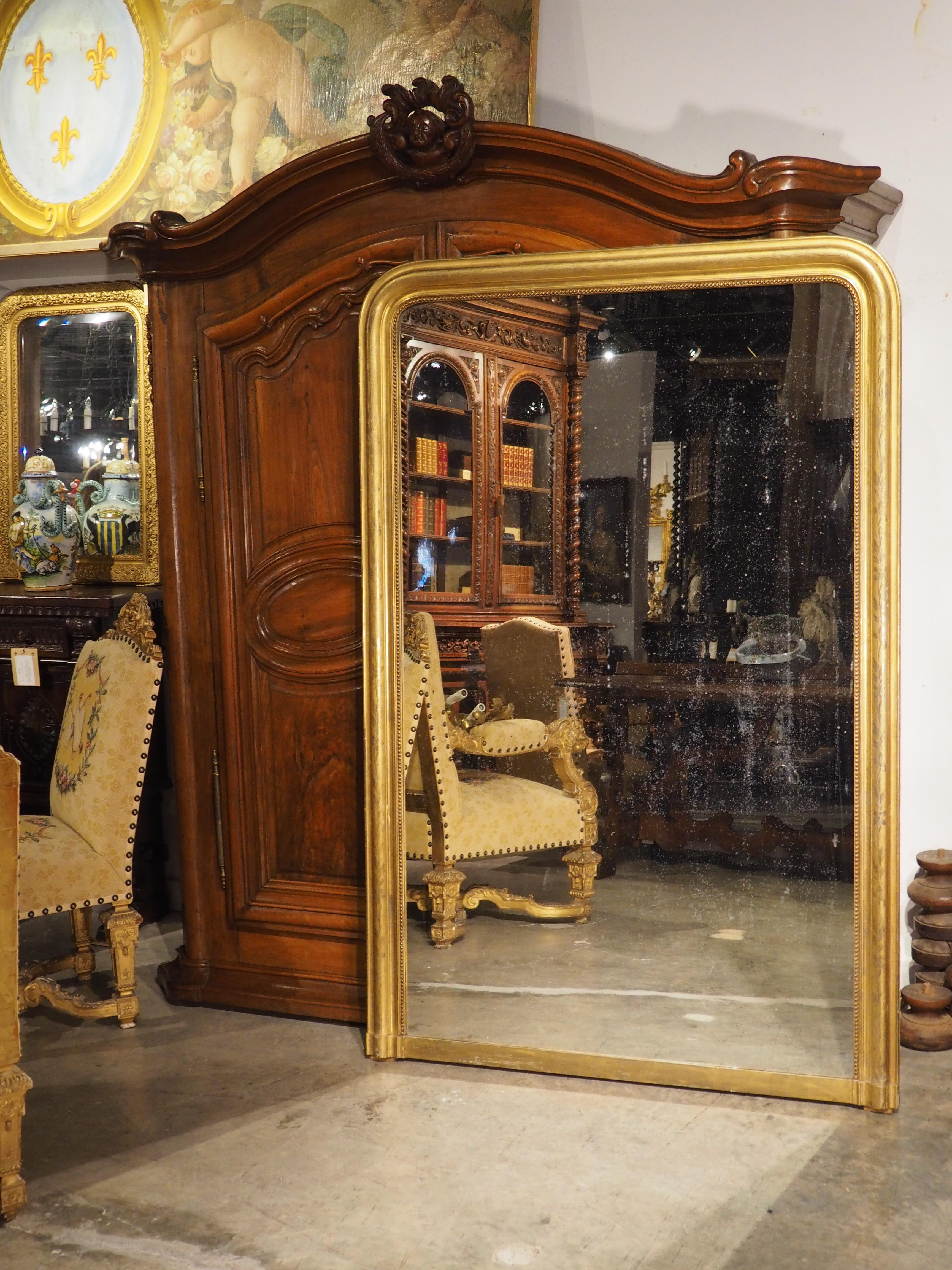 Exceptionally Large Antique French Louis Philippe Giltwood Mirror 7