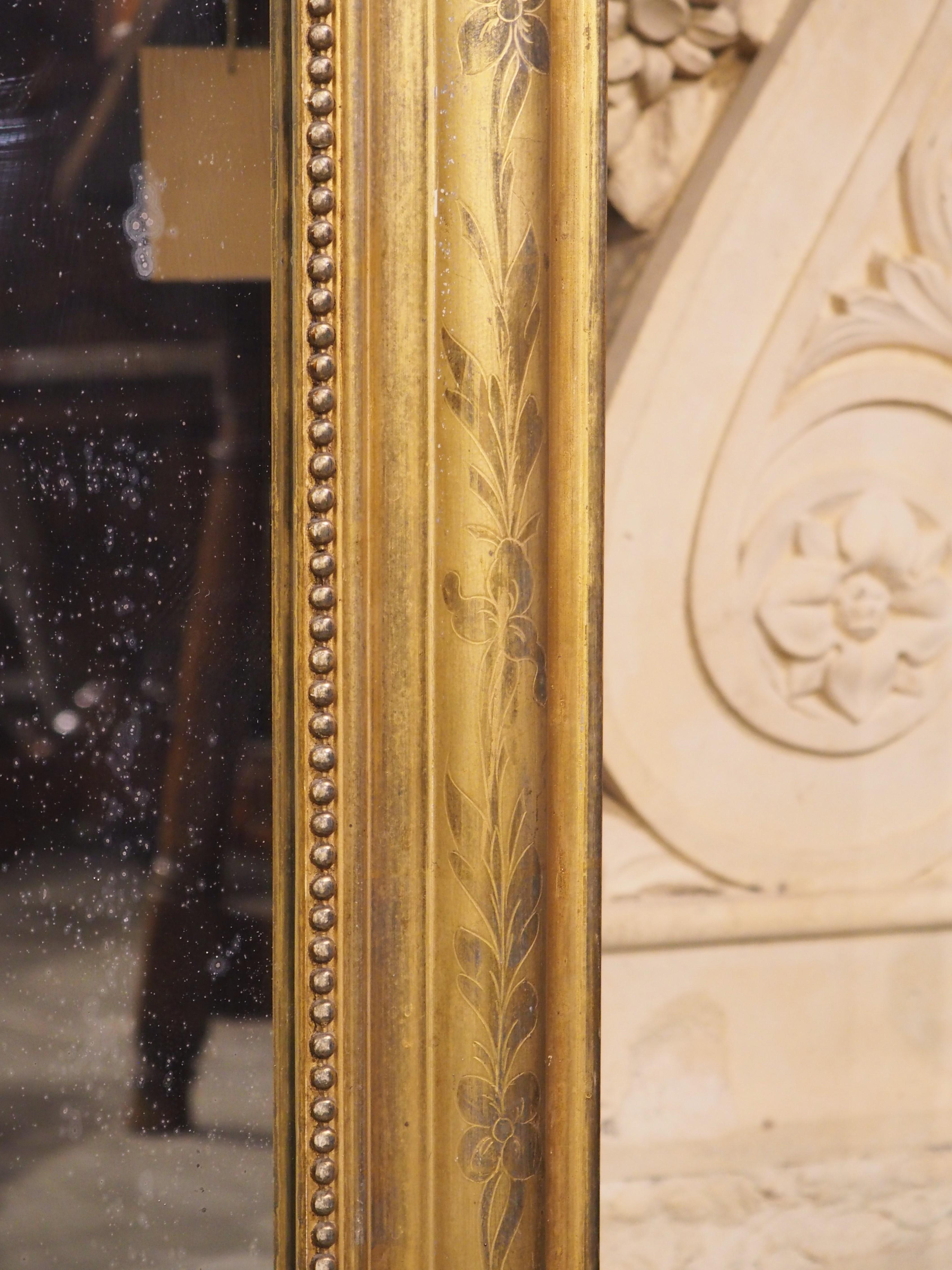 Hand-Carved Exceptionally Large Antique French Louis Philippe Giltwood Mirror