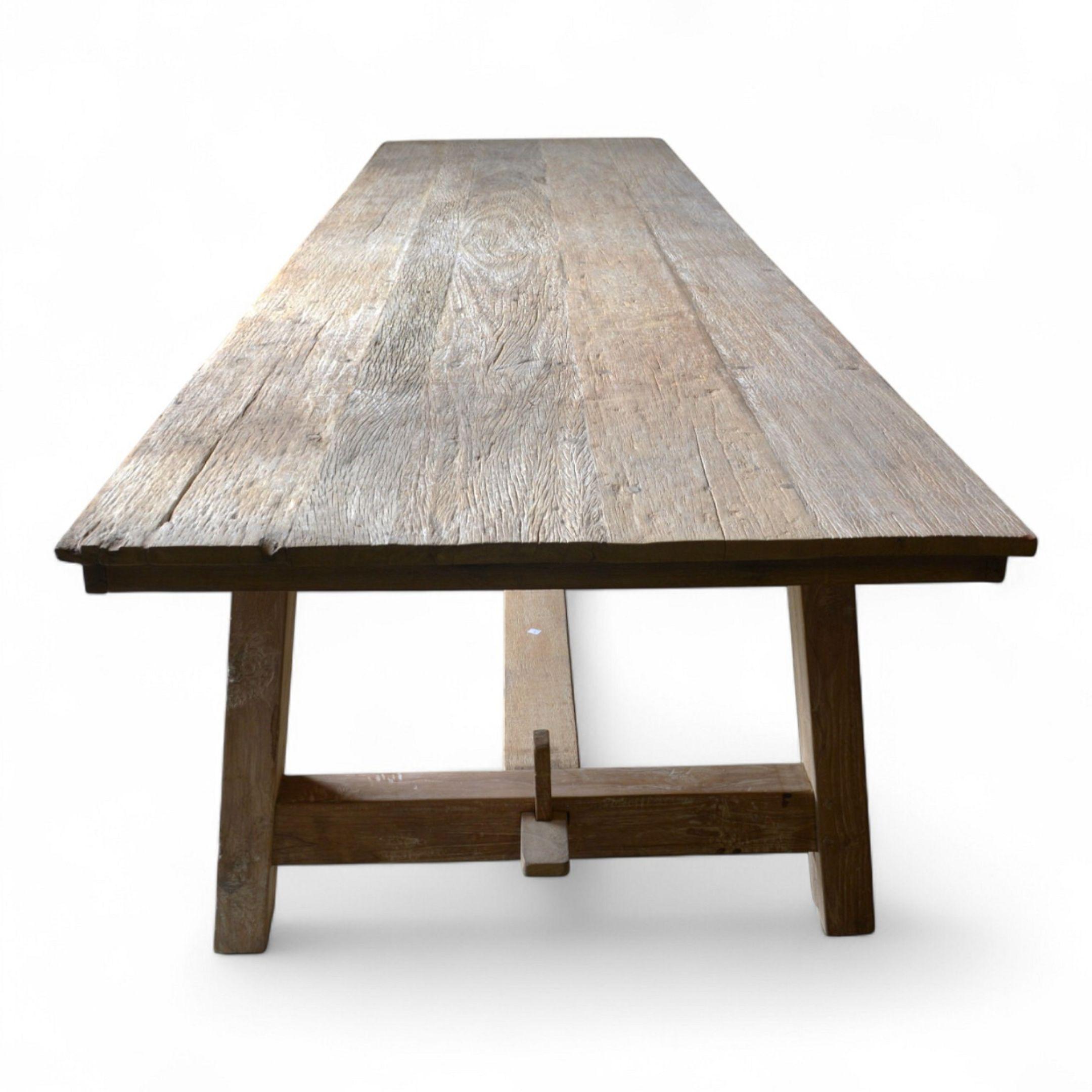 Indonesian Exceptionally Large Dining Table in Reclaimed Bangkirai Wood, Indonesia For Sale