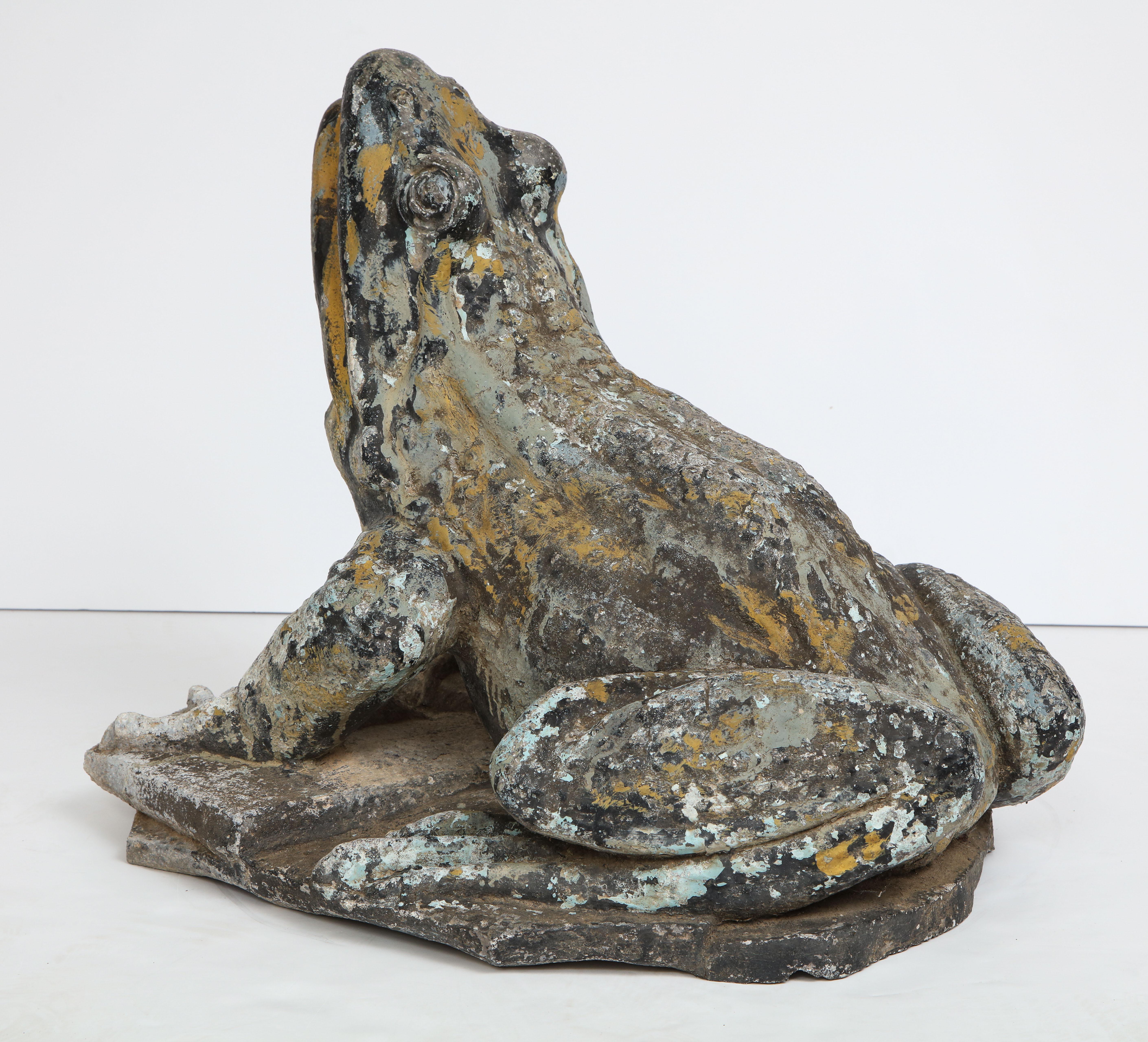 Exceptionally Large French Zinc Frog Fountain 3