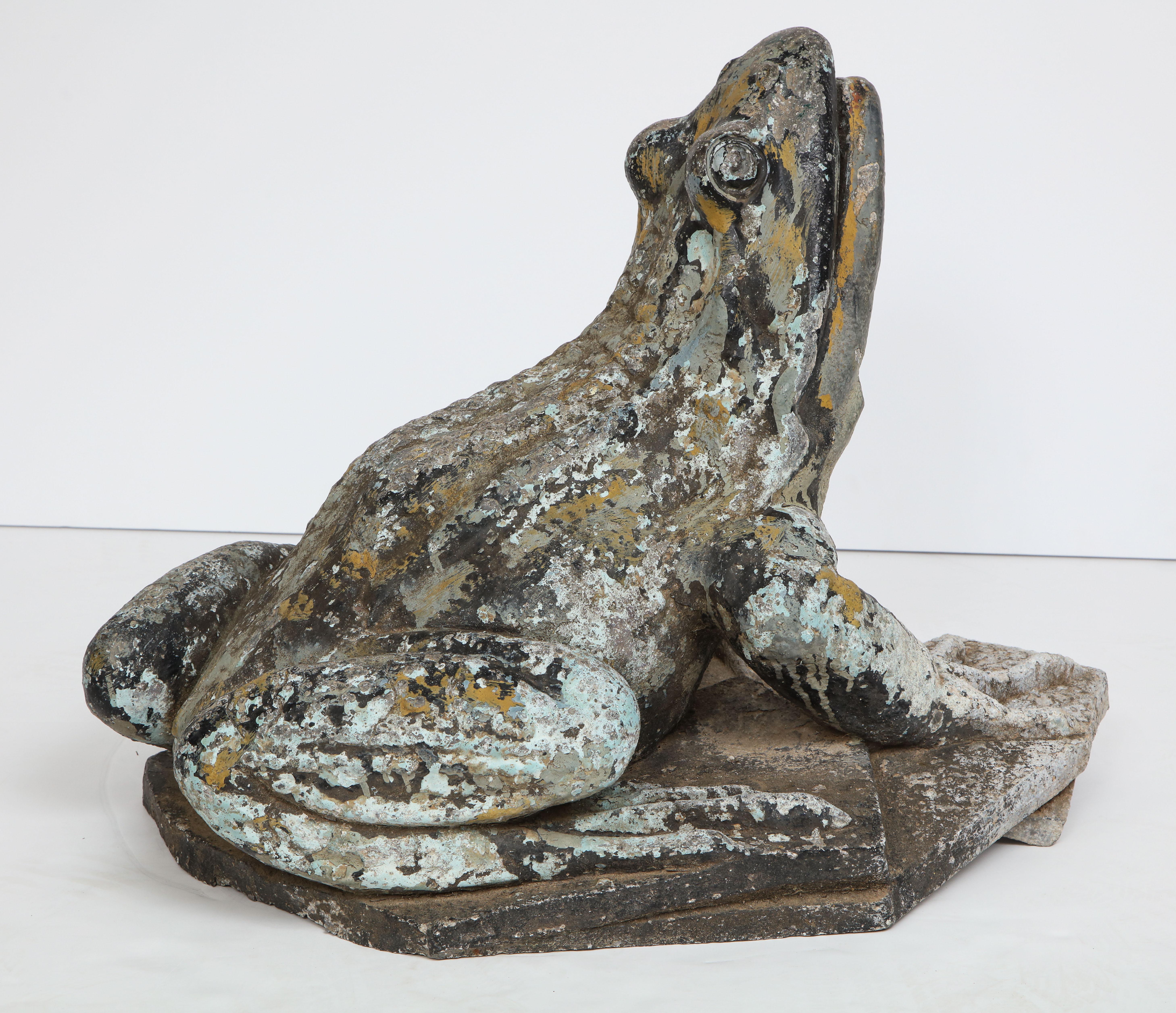 Exceptionally Large French Zinc Frog Fountain 5