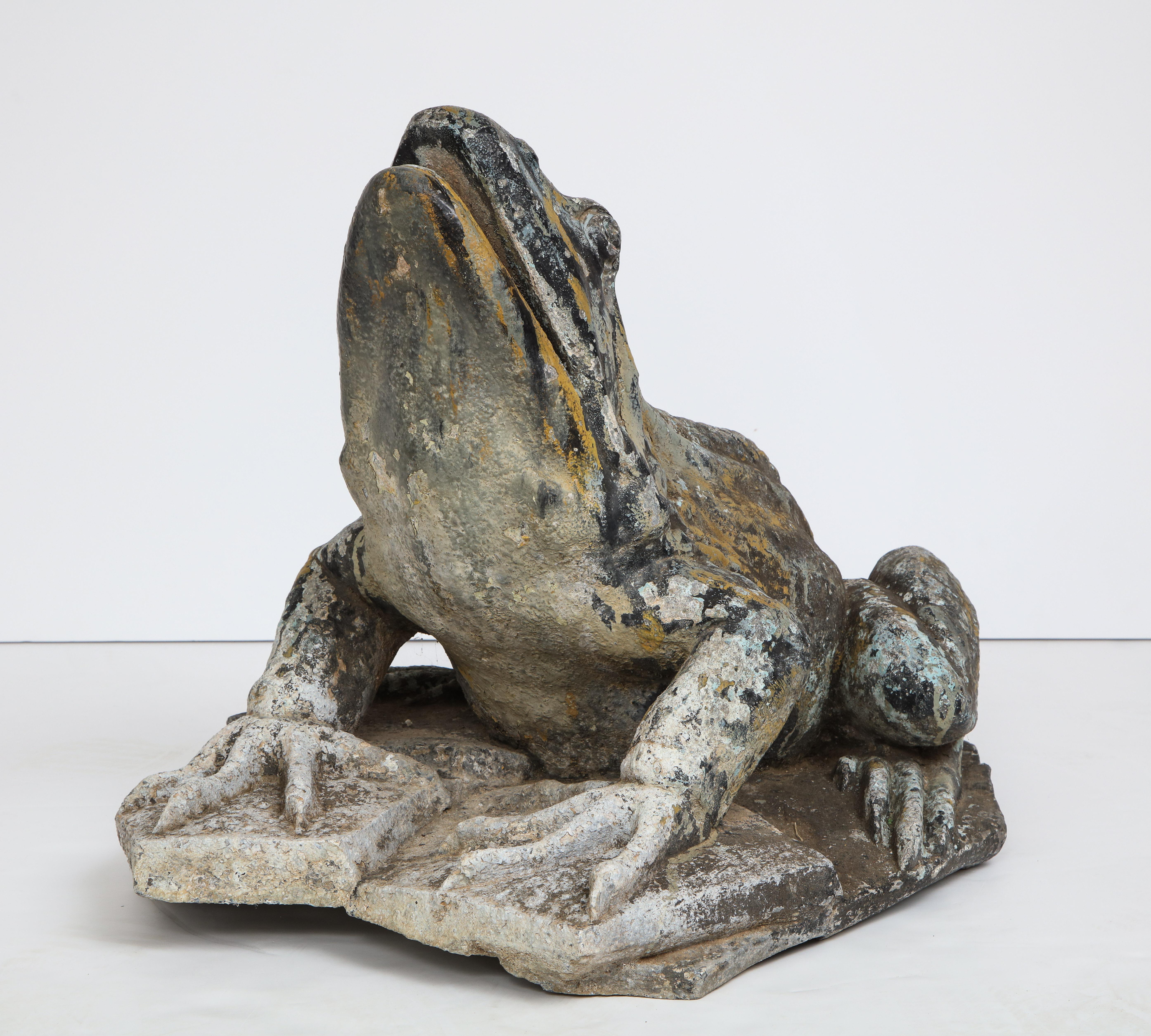 20th Century Exceptionally Large French Zinc Frog Fountain