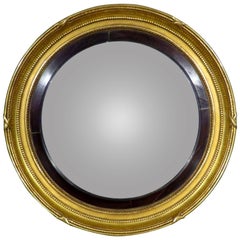 Exceptionally Large Georgian Giltwood Bullseye Convex Mirror, English circa 1820