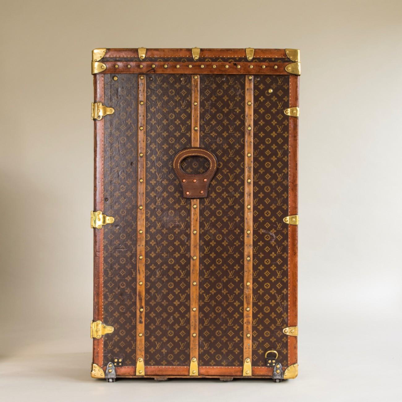 French Exceptionally Large Louis Vuitton Wardrobe Trunk c1916