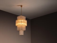 Exceptionally Large Mid-Century Modern Tiered Glass Chandelier 220 cm/86 in