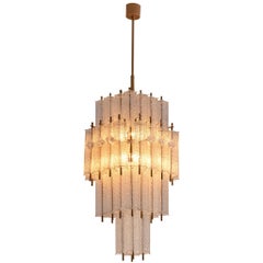 Exceptionally Large Mid-Century Modern Tiered Glass Chandelier 220 cm/86 in