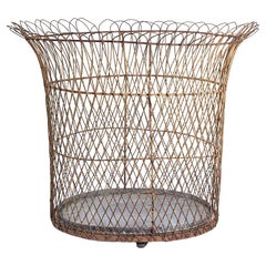 Exceptionally Large Rare Wire Basket French Napoleon III