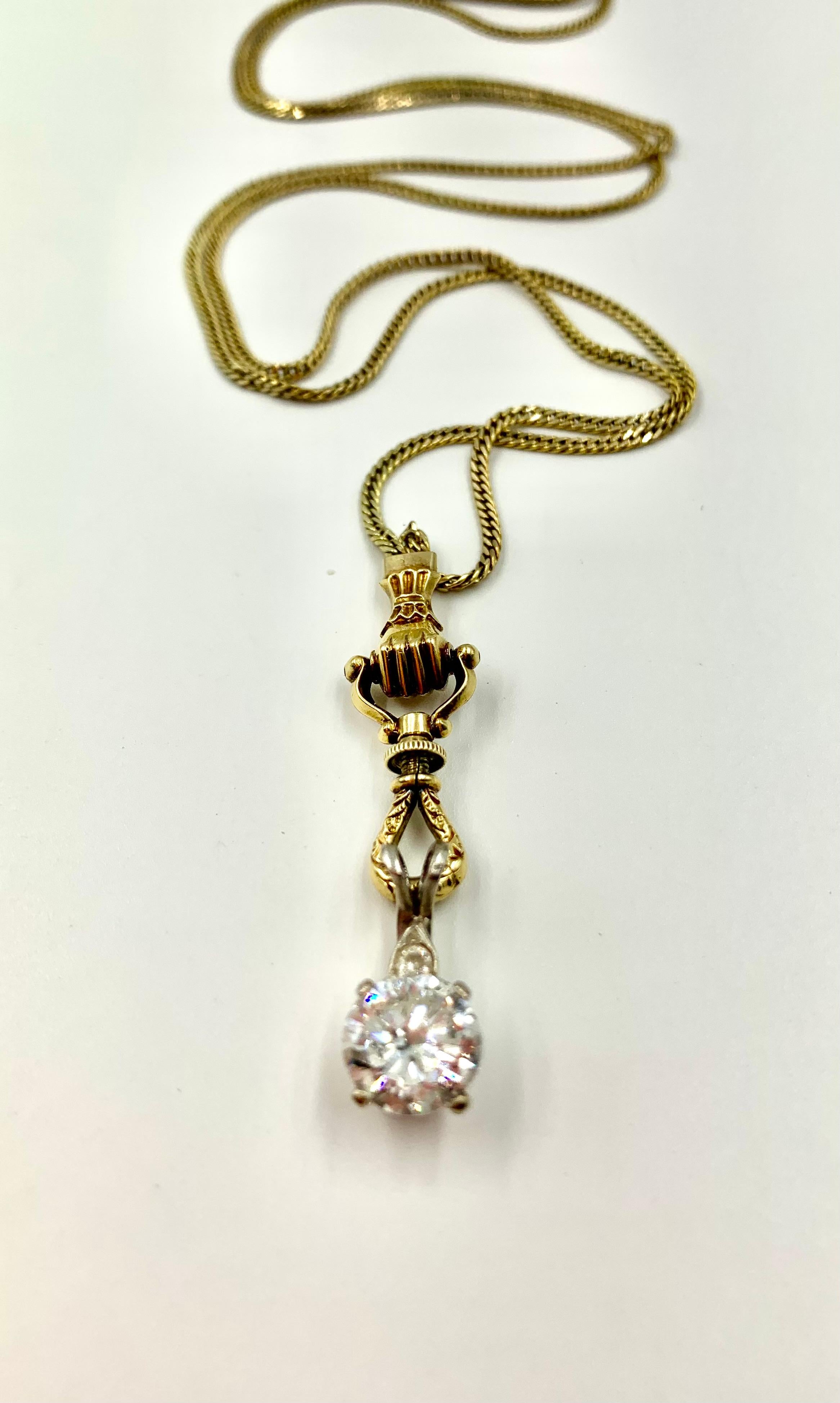 Exceptionally Long Antique 18K Gold Mano Sautoir Slide Chain Necklace Circa 1840 For Sale 4