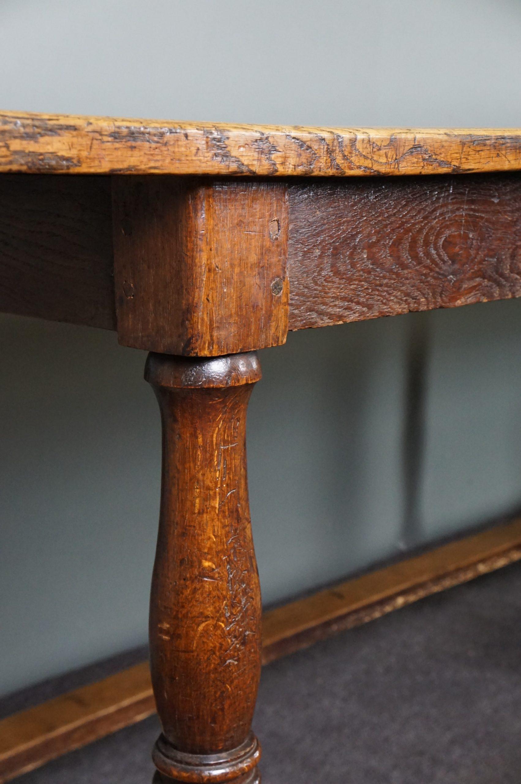 Very long antique 19th century English oak diningtable, 5 meter, Refectory table For Sale 4