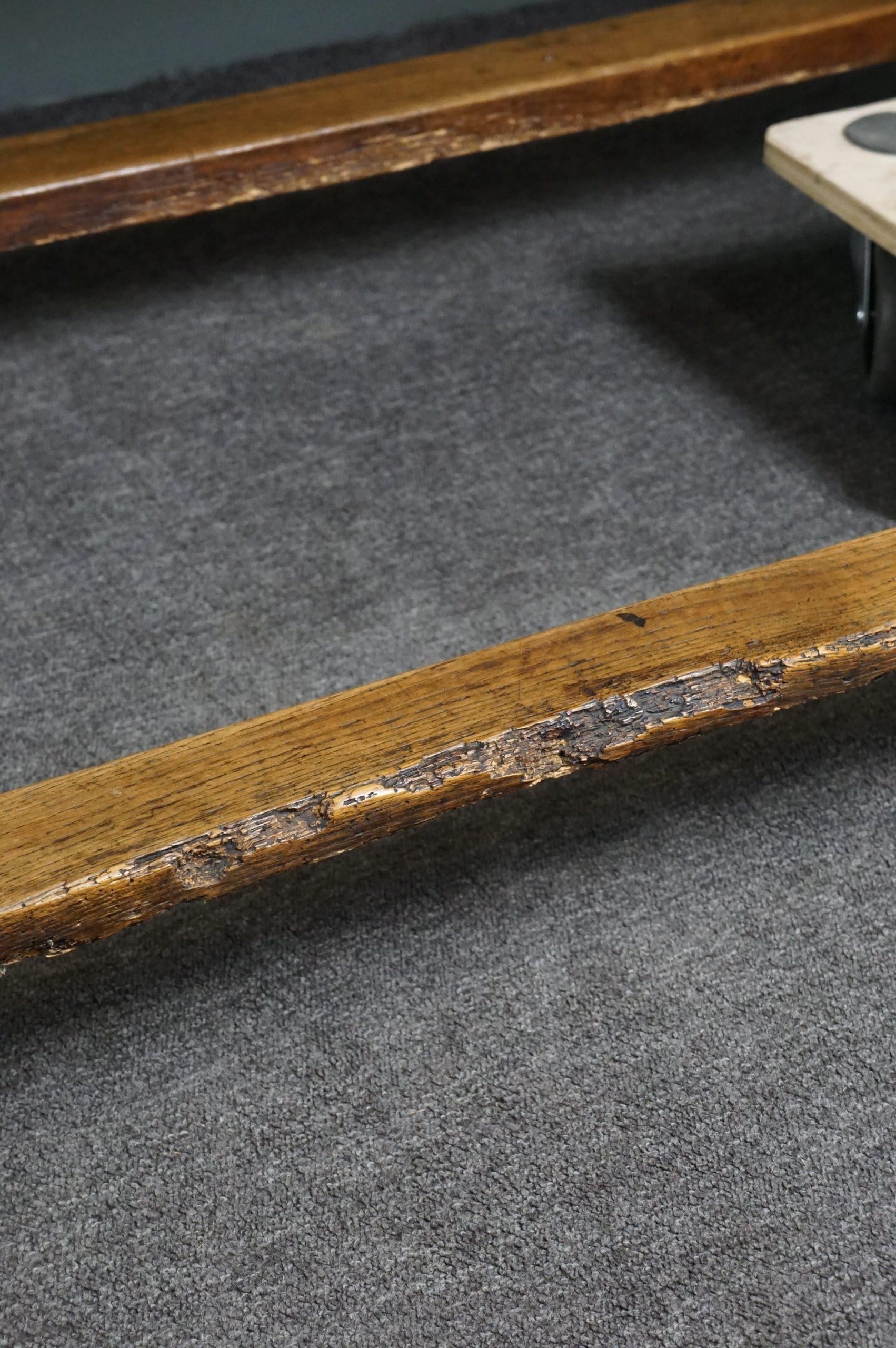 Very long antique 19th century English oak diningtable, 5 meter, Refectory table For Sale 10