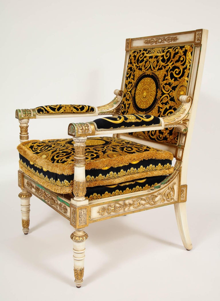 Exceptionally Magnificent Large Pair of Empire Style Versace Armchairs at  1stDibs | versace chair, wide armchairs, versace zar armchair