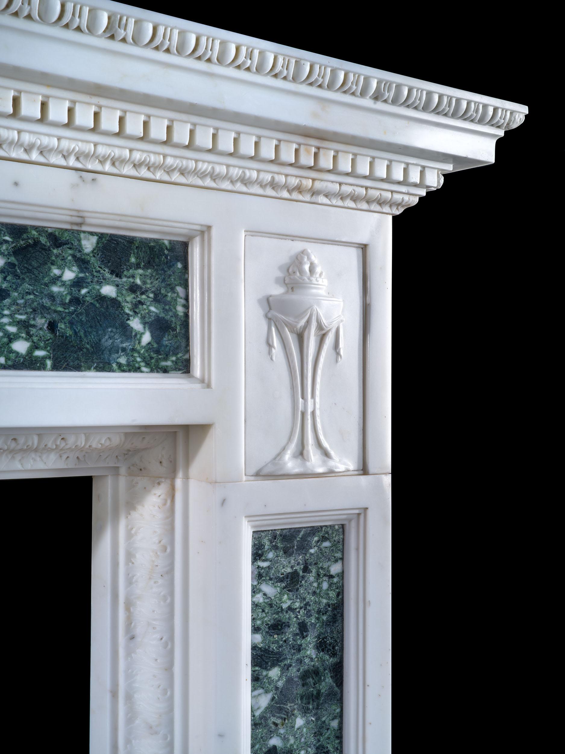 Exceptionally Rare 18th Century Chimneypiece by Robert Adam in Statuary Marble For Sale 8