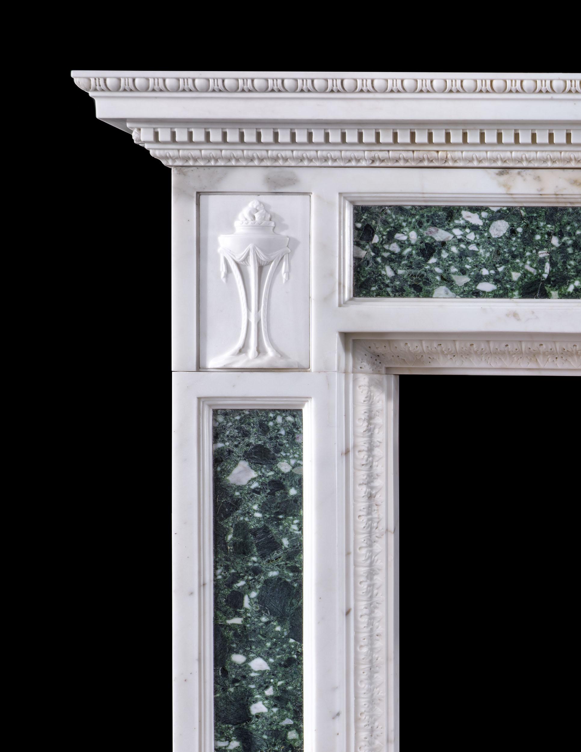 Exceptionally Rare 18th Century Chimneypiece by Robert Adam in Statuary Marble For Sale 9