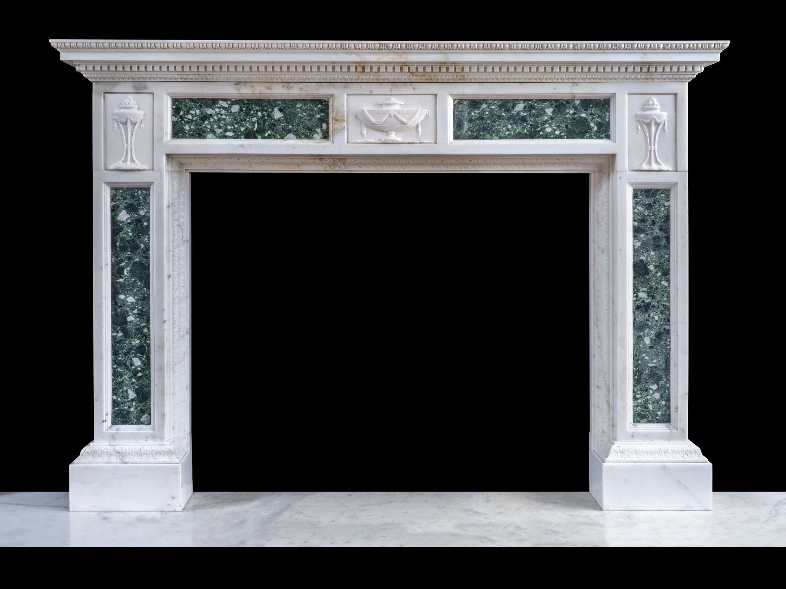 An exceptionally rare chimneypiece by Robert Adam.

This chimneypiece is an exciting new discovery. Commissioned by General John Burgoyne (1722-1792) for the eating room of his London residence at 10 Hertford St, Mayfair, it was designed by Robert
