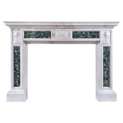 Eccezionale e raro camino del XVIII secolo di Robert Adam in marmo statuario