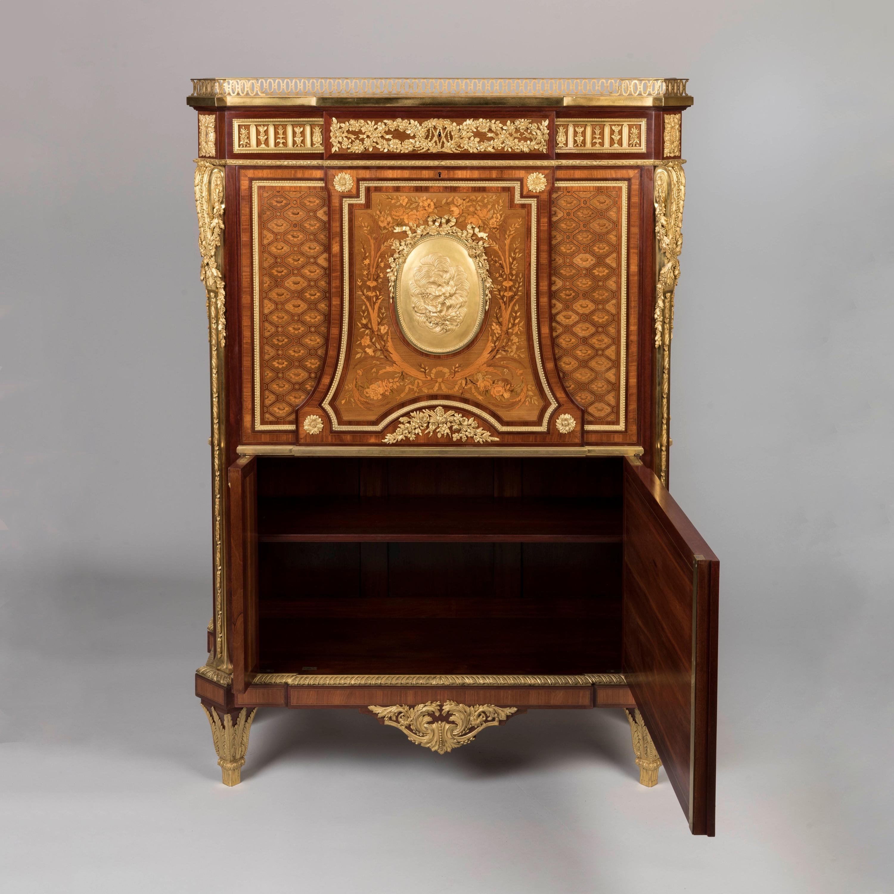 Exceptionally Rare 19th Century French Secrétaire à Abattant by Paul Sormani In Good Condition For Sale In London, GB