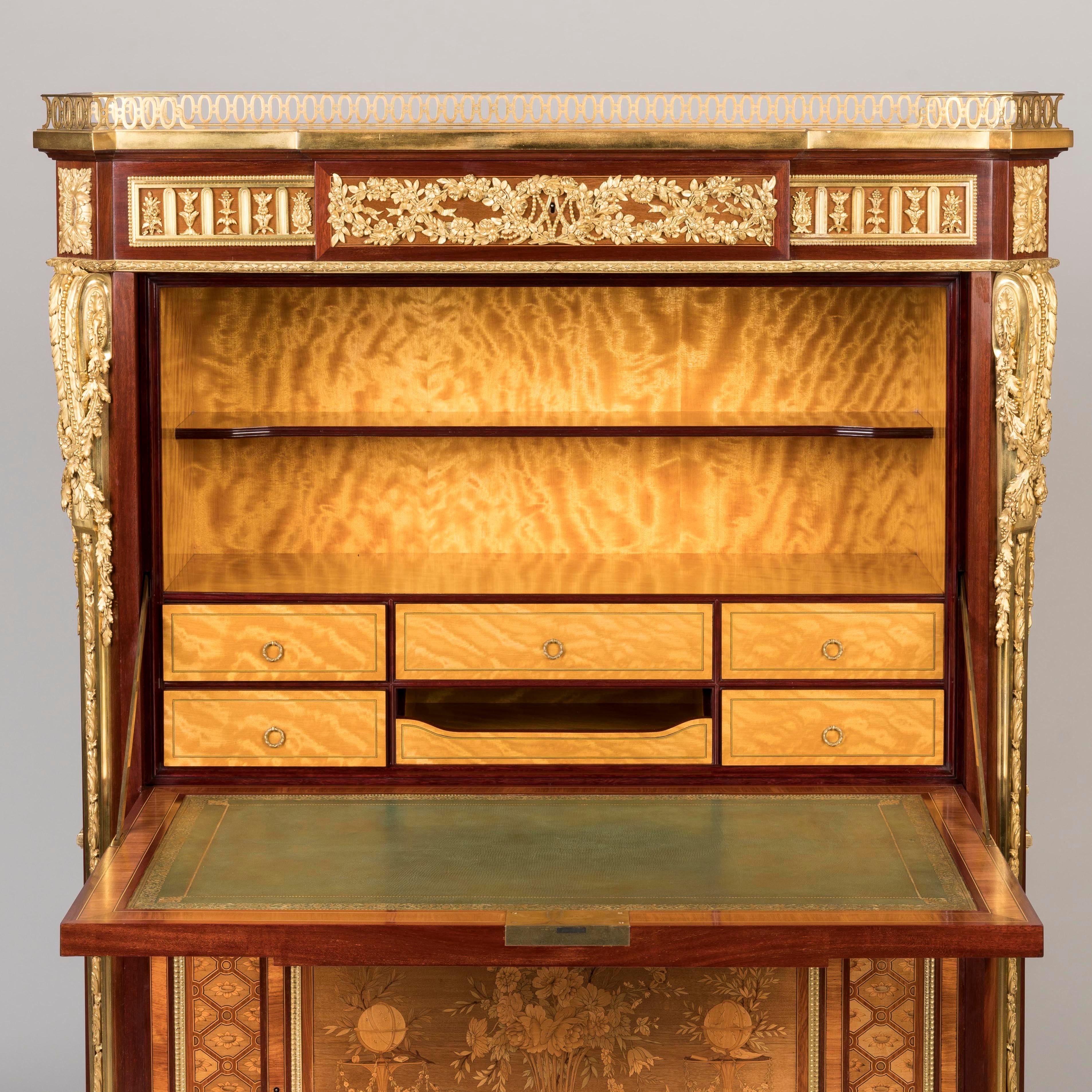 Ormolu Exceptionally Rare 19th Century French Secrétaire à Abattant by Paul Sormani For Sale