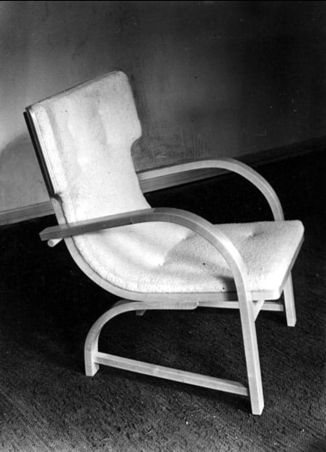 Exceptionnelle chaise Aino Aalto Model No. 3920, bouleau et laine blanche, Artek 1940s en vente 7