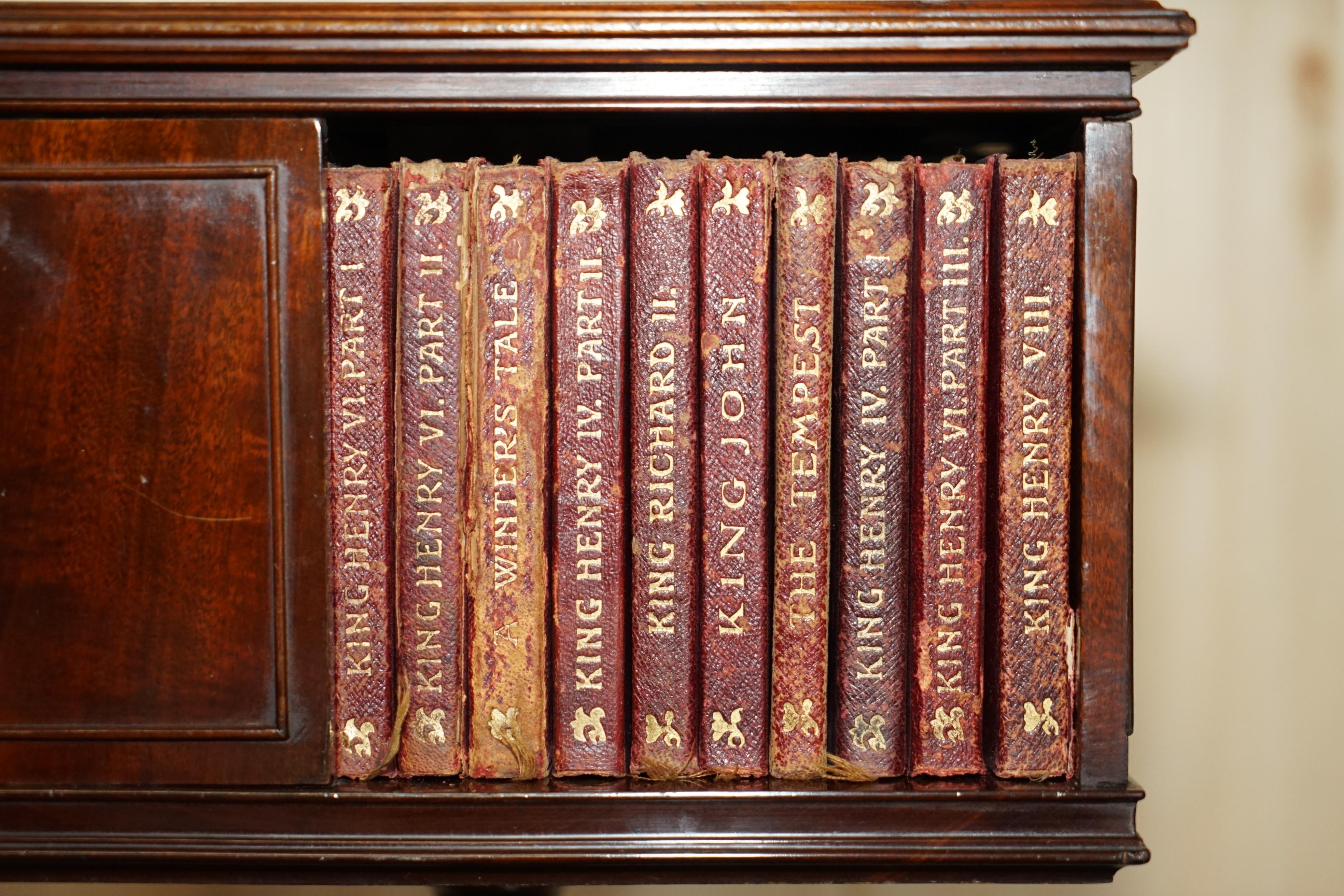 Mahogany Exceptionally Rare Antique Victorian Complete Works of Shakespeare Book Table