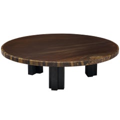Außergewöhnlich seltener Couchtisch von Christian Krekels aus handgefertigtem Messing-Patchwork