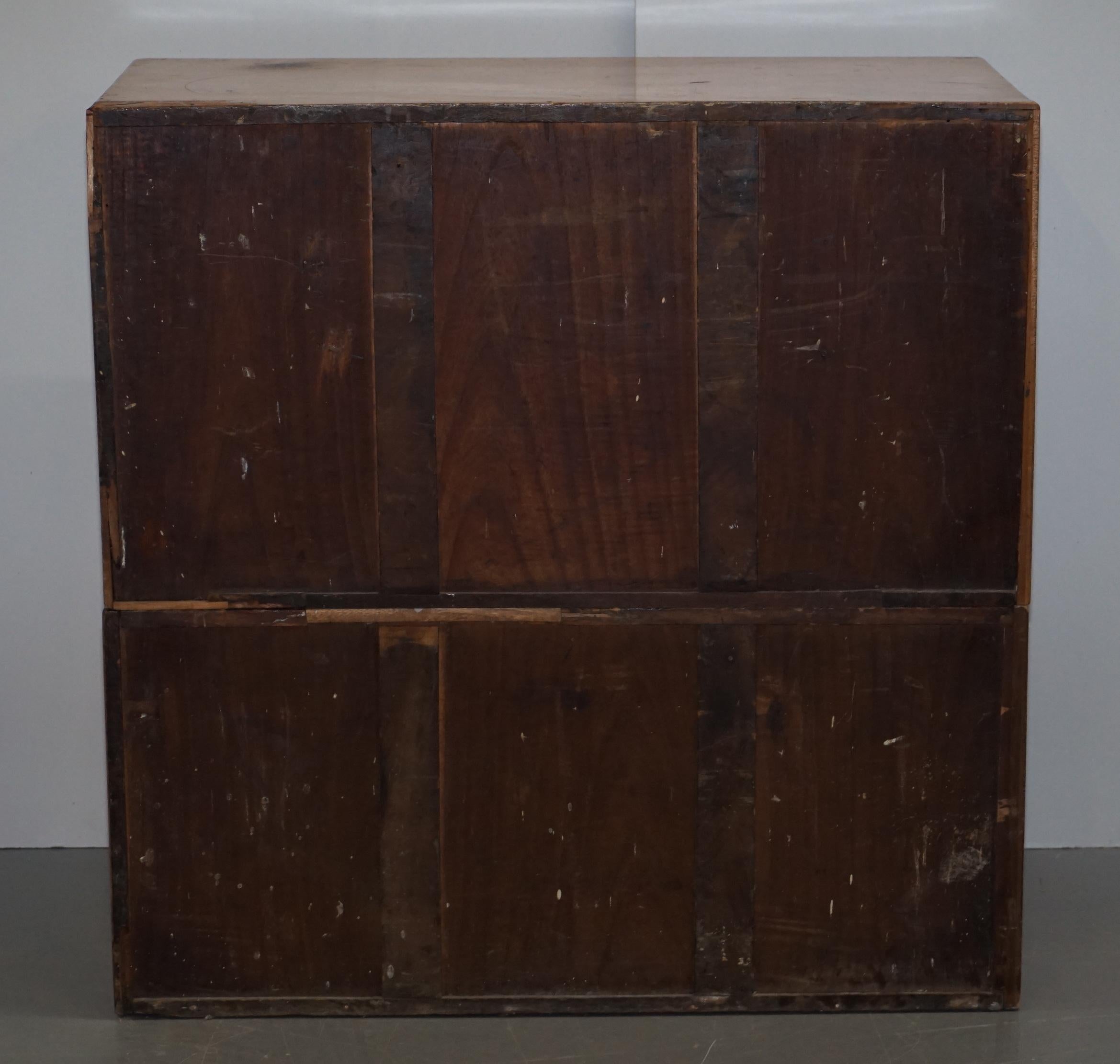 Exceptionally Rare circa 1860 Walnut Military Officers Campaign Chest of Drawers For Sale 6